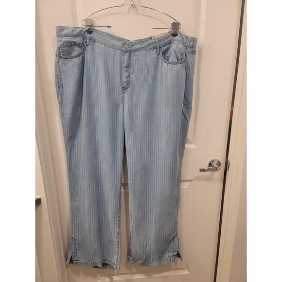 NYDJ Teresa Wide Leg Pinstripe Jeans size 20W - Picture 2 of 8